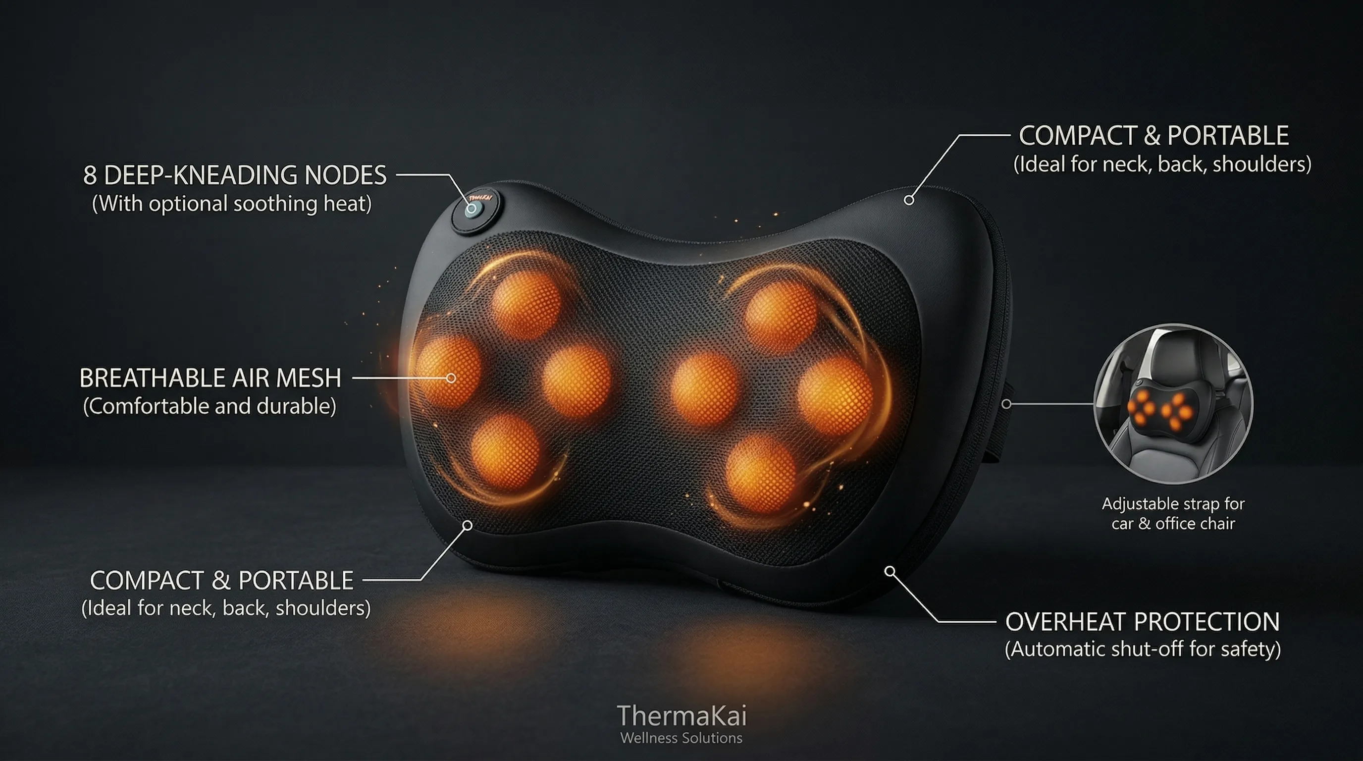 ThermaKai device features and massage nodes